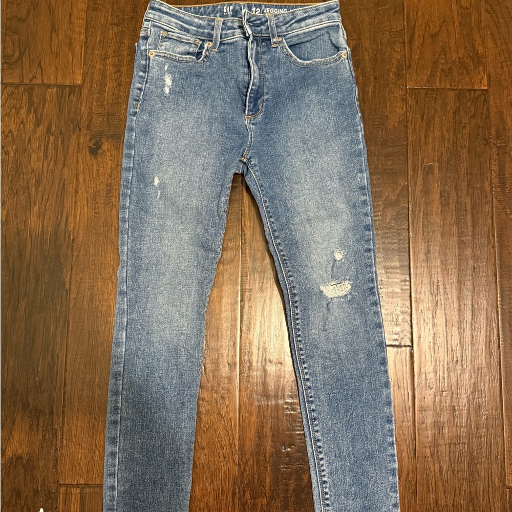 GAP Women's Distressed Blue Skinny Jeans